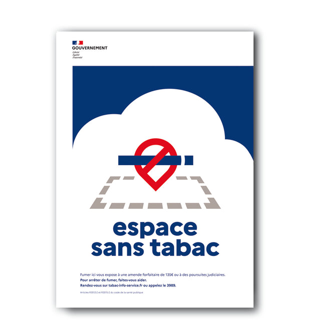Affiche Pictogramme officiel Espace sans tabac périmètre -PDF