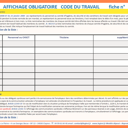 Affichage délégués du personnel