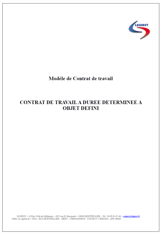CDD objet défini