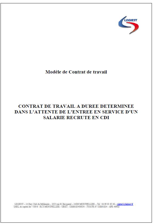 CDD dans l'attente de l'entrée d'un salarié en CDI