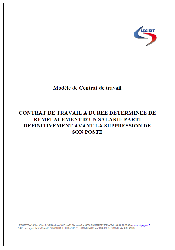 CDD remplacement d'un salarié avant suppression du poste