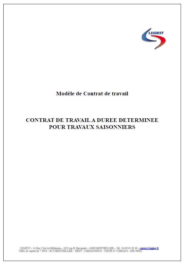 CDD saisonnier