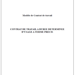 CDD d'usage à terme précis