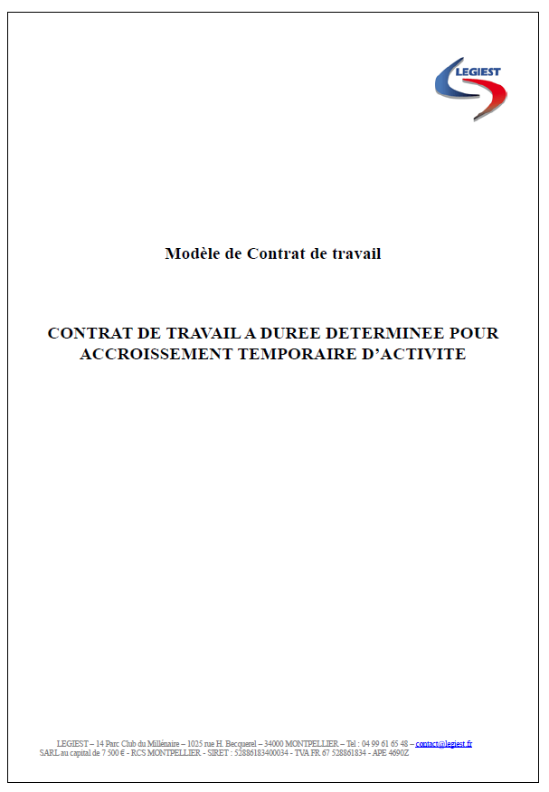 CDD pour accroissement d'activité