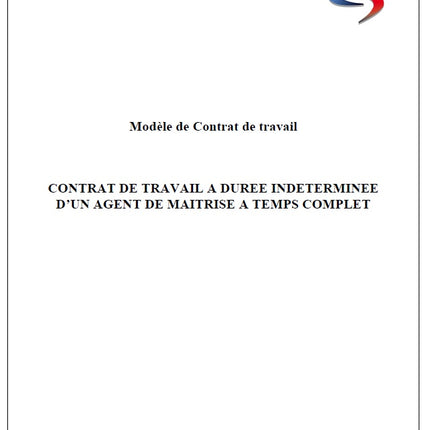 Modèle CDI agent de maîtrise