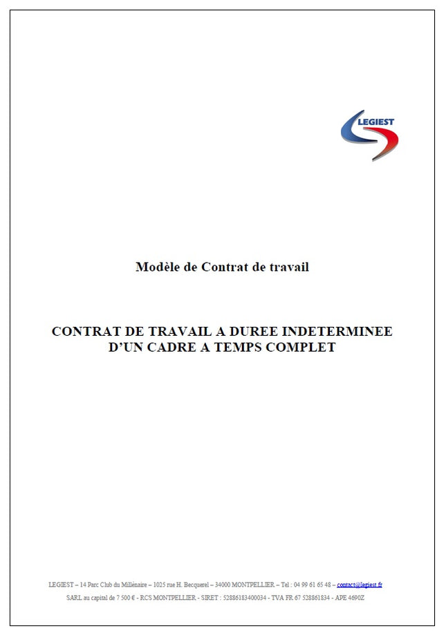 Modèle CDI cadre