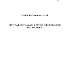 Modèle CDI chantier