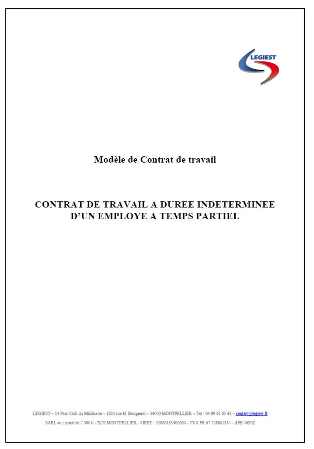Modèle CDI à temps partiel