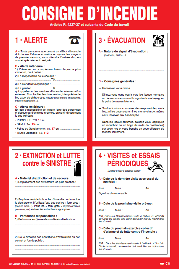 Consignes incendie