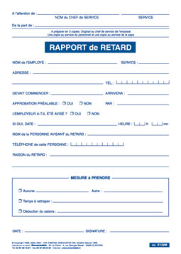 Rapport de retard - Bloc TRIPLI