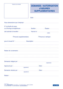 Demande / autorisation d'heures supplémentaires