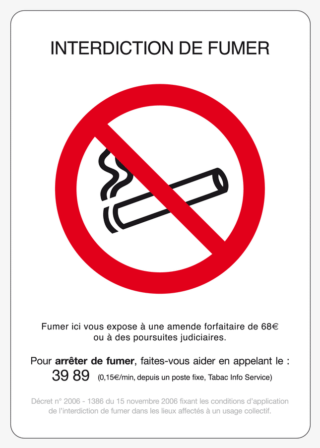 Affiche Interdiction de fumer