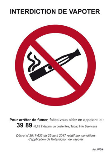 Adhésif Interdiction de vapoter