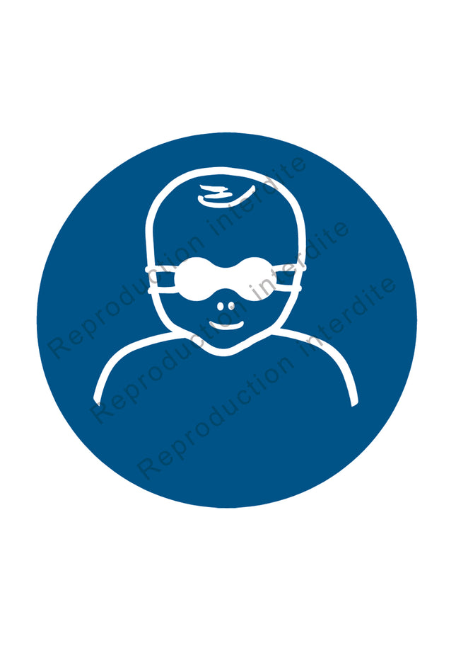 Protection opaque des yeux obligatoire pour les enfants en bas âge