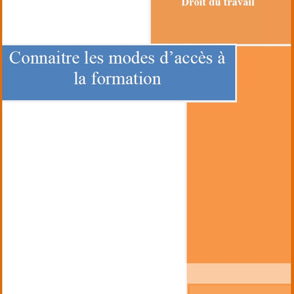 Connaitre les modes d'accès à la formation