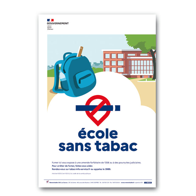 Panneau école sans tabac / Panneau pvc A4