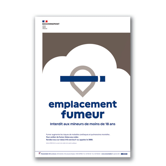 Panneau Emplacement fumeur / Panneau pvc A4