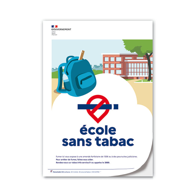 Adhésif format A5 espace sans tabac école