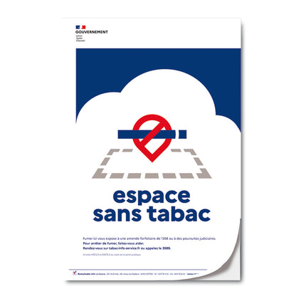 Adhésif format A5 espace sans tabac périmètre