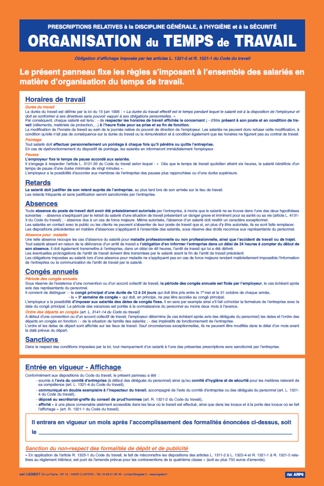 Organisation du temps de travail