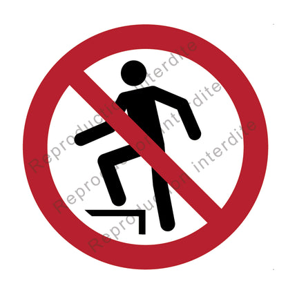 Interdiction de marcher sur la surface