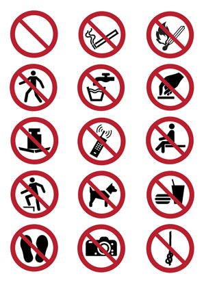 Interdictions (ronds rouges)