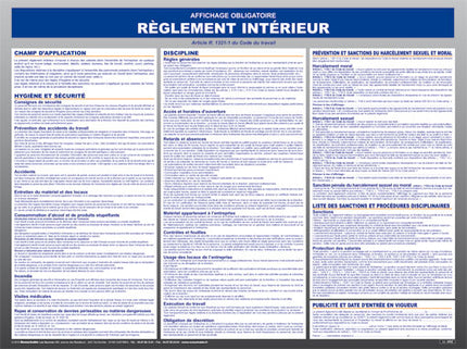 Panneau règlement intérieur