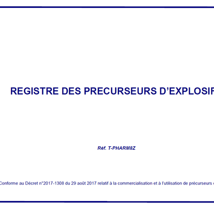 Registre des précurseurs d'explosifs