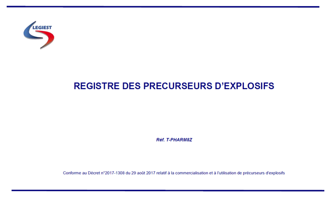 Registre des précurseurs d'explosifs