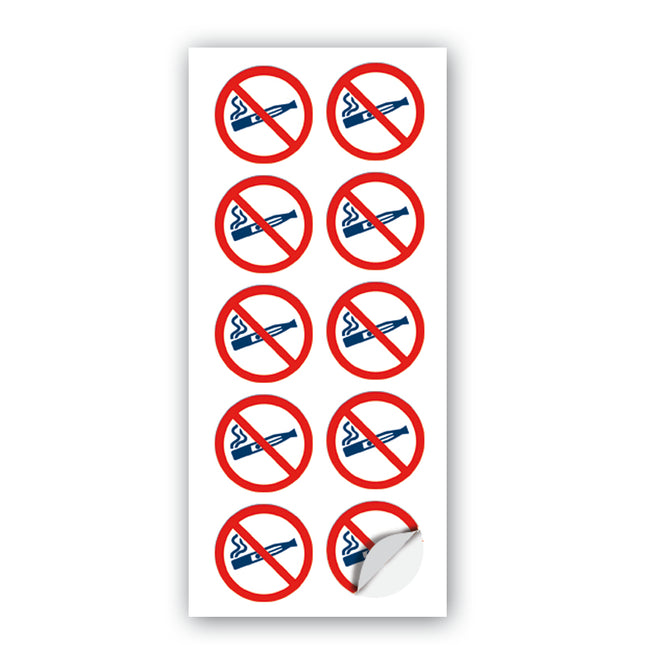 Interdiction de vapoter Planche de 10 pictogrammes