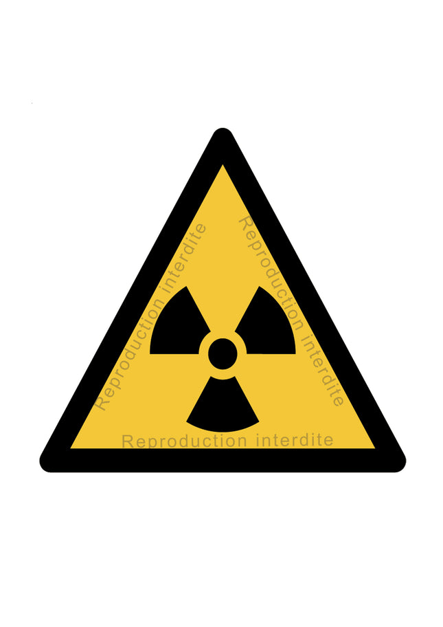 Danger Matières radioactives ou radiations ionisantes